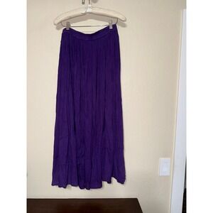 Her Style Purple Cotton Gauze Maxi Skirt Fit For All Bohemian Festival